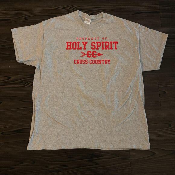 Grey ‘Property Of Holy Spirit Cross Country’ Graphic Tee - Picture 1 of 3